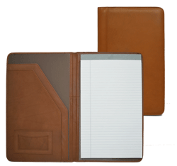 tan leather legal size padfolio