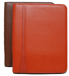brown and terra cotta faux leather zippered padfolios